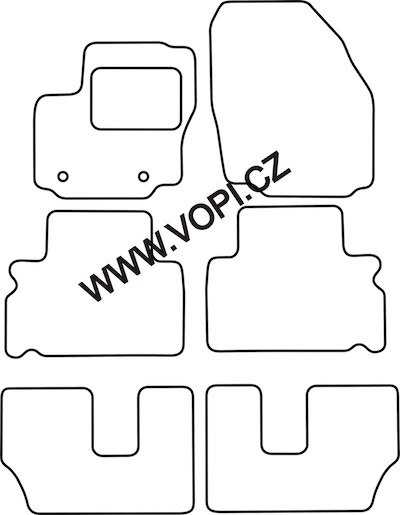 Textil-Autoteppiche Ford S-Max 7 míst 05/2006 - 08/2012 Carfit (1450)